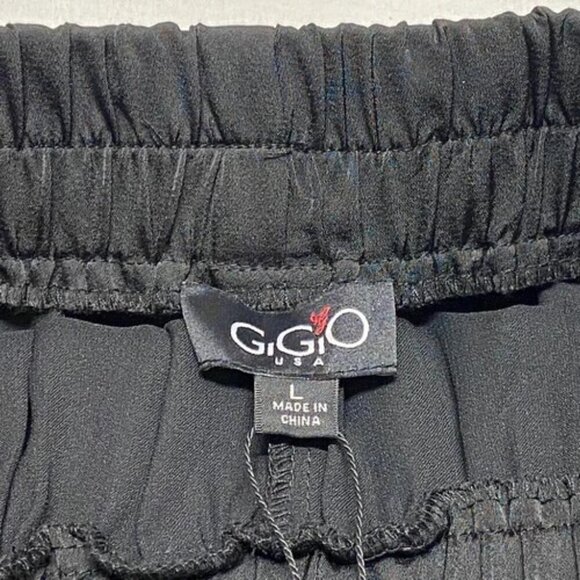GiGio Women's Large Black Dressy Shorts W/Pockets Elastic Waistband Flowy NWT - Picture 6 of 7